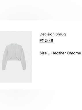 Aritzia Decision Shrug Sweater in Heather Chrome (Light Gray)